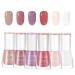 Nail Polish Set Nail Varnish - Quick Dry & Long Lasting Top Coat & Base Coat Nail Polish - Nude Nail Varnish Set Non-Toxic Water Based No Need UV Nail Paint for DIY Nail Art Manicure at Home(SET A)