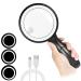A magnifying glass with light 60 subject 33 LED hand magnifying glasses with light USB charging Lupe 3 modes reading upe for seniors children jeweler hobbies black