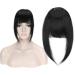 Bangs Clip in Bangs Real Human Hair Bangs for Women Clip on French Bangs Real Hair Nice Natural Flat Neat Bangs with Temples 1Pcs for Women Curved Bangs for Daily Wear (Color : #1)