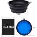 Petbonus Foldable Dog Bowl - 2 Silicone Travel Bowls for Water & Food | Portable Leak-Proof Design with Carabiners - Blue & Black (1000ml) - Buy Online on GoSupps.com