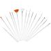 Com -Four 15 -part NailArt brush set - manicure set with several brushes - modeling set for designing nails - nail design set for points or flowers (015 -part - white)