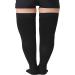 TOFLY Medical Thigh High Compression Stockings - Open Toe, 15-20mmHg, Black 3XL - Men & Women (Pair) - Buy Online on GoSupps.com