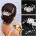 JUSTUSNX Bride Wedding Hair Pieces Pearl Hair Vines Silver Crystal Headpiece Flower Headband for Women and Girls Hair Styling Accessories - Buy Online on GoSupps.com