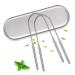URBN LIVING U-Shaped Tongue Scraper Cleaner with Metal Travel Case- 2 pack Premium Grade Ergonomic Great for Healthy Oral Fights Bad Breath and Mouth Odor Silver Stainless Steel