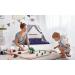 Portable Baby Play Mat | Machine Washable & Foldable Crawling Mat | Soft Non-Toxic Playpen Mat for EIH and Fodoss | 47x47 Square Dark Blue Bear Design | Ideal for Infants & Kids | Non-Slip, Pack of 1 - Buy Online on GoSupps.com