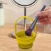 Buy Makeup Brush Cleaning Bowl | 3-in-1 Silicone Cosmetic Brush Cleaner Mat & Sponge Drying Holder - Yellow - Buy Online on GoSupps.com