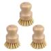 Bamboo Dish Brush - 3 Pcs Soft Natural Bamboo Wok Brush Dish Scrub Brush Pot Scrubber Dish Scrubber Brush Dishwashing Brush for Cleaning Pans Pots and Sink 3 Pcs Soft Brush