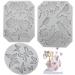 3 Pack Butterfly Rose Flower Stems Birds Blossoms Silicone Fondant Mold for Making Chocolate Fondant Jelly Polymer Clay Soap Crafting DIY Projects and Cake Decoration