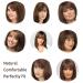 Onpep Honey Brown Bob Wig with Air Bangs - Shoulder Length Heat Resistant Fiber Hair for Women - Buy Online on GoSupps.com