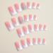 Buy French Tip Press on Nails - Medium Square Glossy Pink & White Duckbill Design - Reusable Rhinestone Fake Nails | Cute Duck Feet Full Cover Acrylics - Buy Online on GoSupps.com
