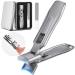Thick Nail Clippers for Men 2024 Upgraded Ultra Sharp Nail Clippers Large Wide Jaw Opening Nail Clippers Gear lock Heavy Duty Stainless Steel No Splash Nail Clippers for Seniors with Catcher File