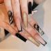 Justotry 24 pieces leopard coffin nails long black French press on nails gold glitter ballerina artificial nails artificial nails beautiful fingernails finger nails medium for women black & leopard3