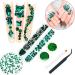 Emerald Green Nail Rhinestones Kit - 60Pcs Big Assorted Gems & Glitters for Nail Art & DIY Crafts - Buy Online on GoSupps.com