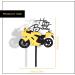 Vanyibro Acrylic Motorbike Birthday Cake Topper Black and Gold Cake Decorations - Buy Online on GoSupps.com