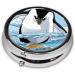 Cute Penguins Mini Round Pill Box 3 Compartment Travel Organizer | Portable Medicine Case for Home & Office - Buy Online on GoSupps.com