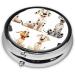 Portable Dog Pill Box - Cute Expression 3-Compartment Metal Organizer for Small Pills | Travel Essential - Buy Online on GoSupps.com