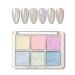 Nail powder 6 colors nail glitter gel nail polish metallic chrome nail art pigment powder set shiny nail glitter powder for nail art design decoration (mix-a)