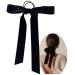 Hair Bows Hair Bobbles Bow Hair Ties Hair Accessories for Women Black Velvet Bow Hair Ribbon Elastics French Long Tail Hair Bow for Hair Ponytail Holders Hair Styling Accessories