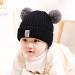 XYIYI Baby Kids Black Knit Hat with Fur Pom | Infant Toddler Crochet Beanie Cap for Boys Girls 6-24 Months - Buy Online on GoSupps.com