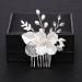 Foyte Pearl Flower Hair Comb Wedding Crystal Hair Comb Silver Hair Accessories for Women and Girls - Buy Online on GoSupps.com