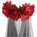 Day of The Dead Floral Crown Headband Halloween Gothic Flower Garland with Black Veil Hairband Cosplay Wedding Costume Rose Flower Headpiece for Women - Buy Online on GoSupps.com