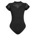 UTOWO Women Ballet Leotards Black-Lace Short-Sleeve with Elegant Swan Collar Dance-Gymnastics Yoga-Leotards Small Black