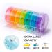 7-Day BPA-Free Pill Organizer | Dual Compartments for Vitamins Supplements & Fish Oil | Easy to Clean - Black & Colorful - Buy Online on GoSupps.com
