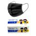 50pcs- children 3 Layers facecover Disposable KIDS Facemask (Black Black)