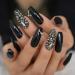 Stylish Medium Gray Marble Stiletto Artificial Nails - Shiny Fake Nail Tips for a Glamorous Look | Csch International Shipping - Buy Online on GoSupps.com