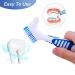 Denture Cleaning Brush Set - Multi-Layered Bristles, Rubber Handle - Portable, Double Sided Brush for False Teeth - 3 Pieces (Blue, Orange, Purple) - Buy Online on GoSupps.com