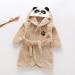 Miyanuby Baby Boys Girls Bathrobe - Soft Flannel Animal Hoodie for 3-4 Years - Perfect Gift for Kids - Panda Khaki Homewear - Buy Online on GoSupps.com