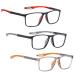 Tnsland reading glasses unisex 3er set flexible reading glasses anti -dizzy women and men light glasses comfortable and flexible light blue light blocking reading aid for men (+2.5) +200