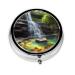 Waterfall Viewsround Pill Box 3 Compartment Round Pill Box Organizer Portable Travel Pill Box for Traveling.