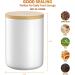 White Ceramic 1050mL 4 cup Food Storage Canister with Airtight Bamboo Lid and Silicone Seal Container for Counter - Great for Flour Coffee Sugar Treats for Dog Puppy Cat Kitten Rawhide Milkbone - Buy Online on GoSupps.com