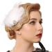 GENBREE 1920s Flapper Headband White Feather Hair Clip - Gatsby Prom Party Accessory for Women & Girls - Pattern 1 - Buy Online on GoSupps.com