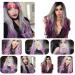 Akemaio Women s Long Curly Ombre Wig - Black Gray Purple Gradient - Stylish Pointed Front Design - Buy Online on GoSupps.com