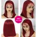 Liddy 99J Burgundy Bob Wig Human Hair 10 | Brazilian Virgin Red Lace Front Bob Wigs for Black Women - 150% Density - Buy Online on GoSupps.com