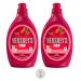Hersheys Fat Free Gluten Free Kosher Dessert Syrup, Reclosable Squeeze Bottles (Pack of 2) (Strawberry)