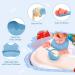 Vicloon Silicone Baby Feeding Set - 4Pcs Weaning Set with Suction Plate, Bib, Spoon & Fork | BPA-Free Toddler & Kids Bowl Set - Blue - Buy Online on GoSupps.com
