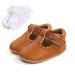 Baby Anti-Slip First Walking Shoes Baby Boys Girls Princess Soft Sole Toddler Shoes Sneakers Infant PU Leather Prewalkers for 0-18 Months with Sock 0-6 Months Narrow Brown