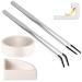 Ziliny 2 Pcs Reptile Feeding Tongs Stainless Steel Long Handle Tweezers Straight and Bent Rubber Tipped Tweezers with 2 Pcs Reptile Food Dish Bowl Terrarium Feeder Tools for Gecko Snake (10'' 10.5'')