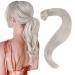 Top hair extension real hair clip in braid extensions ponytail 20 inch color white blond 80g extensions real hair braid ponytail #1000