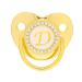 Shop Golden Baby Pacifier - 26 Letters Curved Silicone Design & Clips | Bling Pacifier for 6-18 Months | International Shipping Available - Buy Online on GoSupps.com