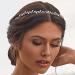 Zoestar Rhinestone Wedding Headband Silver Crystal Headbands Bridal Leaf Hairband Headpiece Sparkly Party Hair Accessories for Women