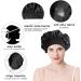2 Pack Satin Bonnet Night Sleep Caps with Wide Elastic Band Silk Hair Wrap for Sleeping Soft Sleeping Head Cover Sleeping Hat for Women and Girls Curly Hair (Black) - Buy Online on GoSupps.com