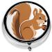 Cartoon Squirrel Round Pill Box - 3 Compartment Mini Decorative Travel Organizer for Medicine & Vitamins - Buy Online on GoSupps.com