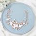 Vakkey Rose Gold Wedding Flower Hair Vine Headband | Bridal Leaf Headdress & Pearl Jewelry for Women & Bridesmaids - Buy Online on GoSupps.com