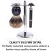 Parker 71R Safety Razor Shaving Set | Deluxe Pure Badger Brush Chrome Stand & 5 Premium Blades - International Shipping - Buy Online on GoSupps.com