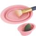 Makeup Brush Cleaning Mat Foldable Environmental Silicone Cleaning Bowl, Brush Cleaning Pad Easy Clean Girl Makeup Brush Cleaner Washing Tools (Pink)