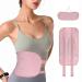 Yolispa 2 Pack Castor Oil Pack Wrap for Liver Detox Reusable Anti Oil Leak Castor Oil Pack Waist and Neck Wrap Rose